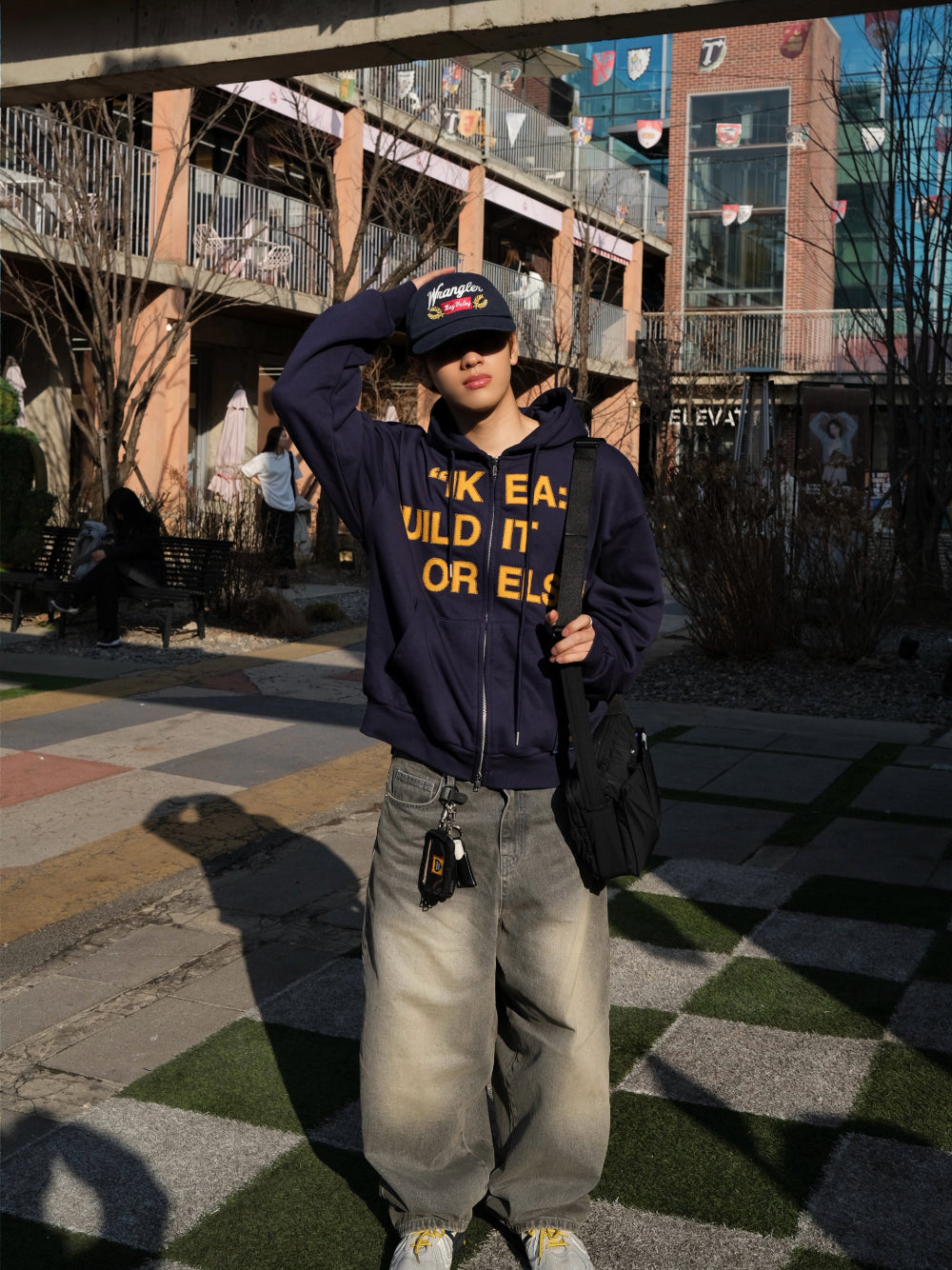 街頭 SWEDEN 瑞典印花 雙拉鍊 連帽 外套