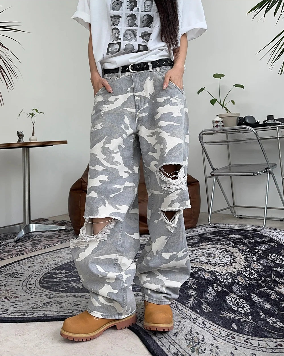 25mm 復古 豹紋 金屬孔洞 皮帶 / 3色