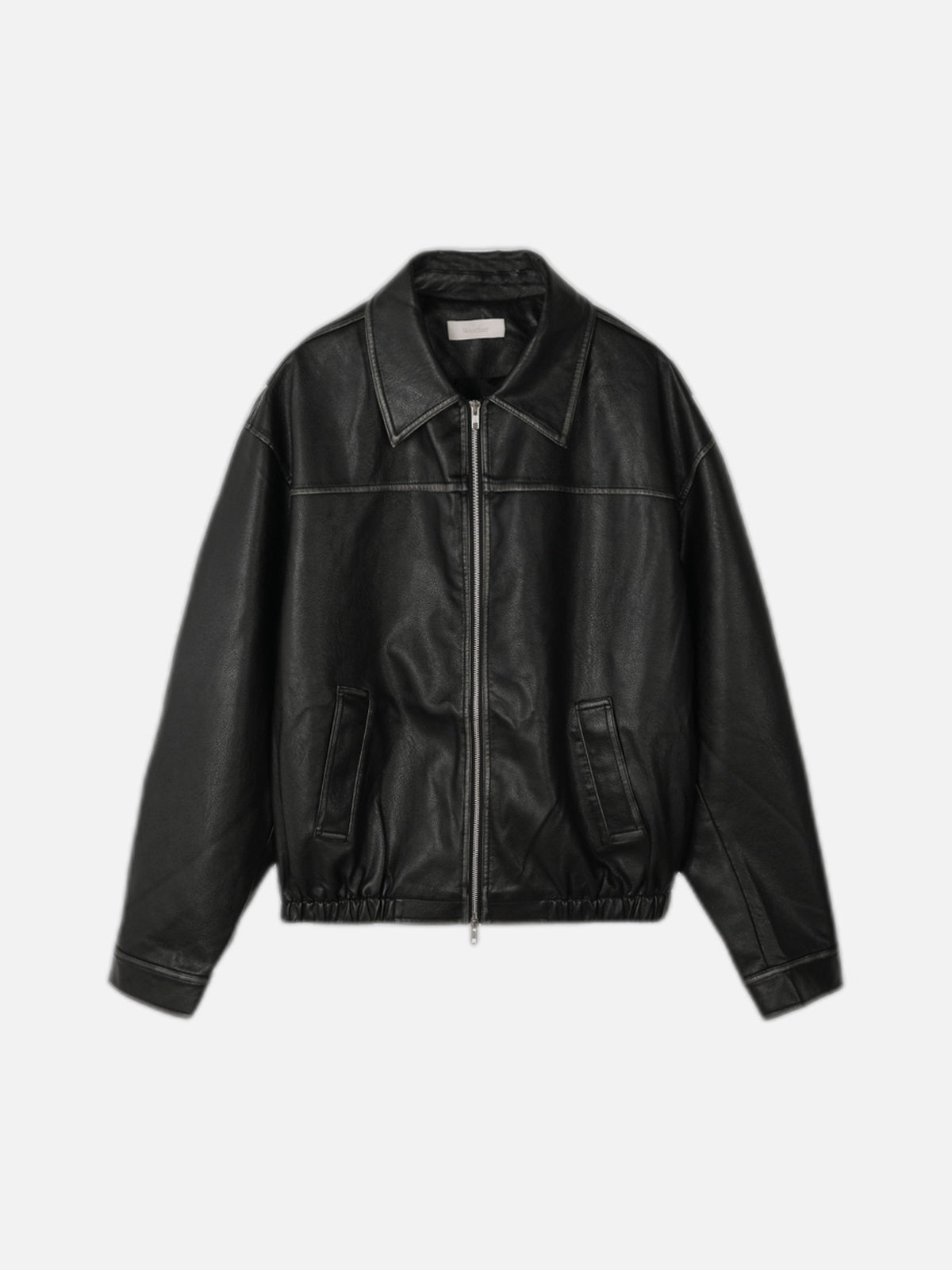 復古 仿舊 短版 皮革 雙拉鍊 皮外套 / 2色