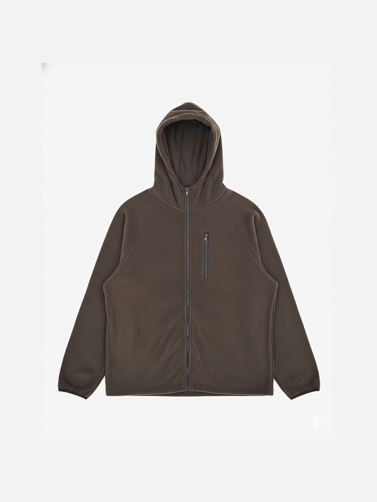 抓絨 抽繩 雙拉鍊 高領 連帽外套 / 3色