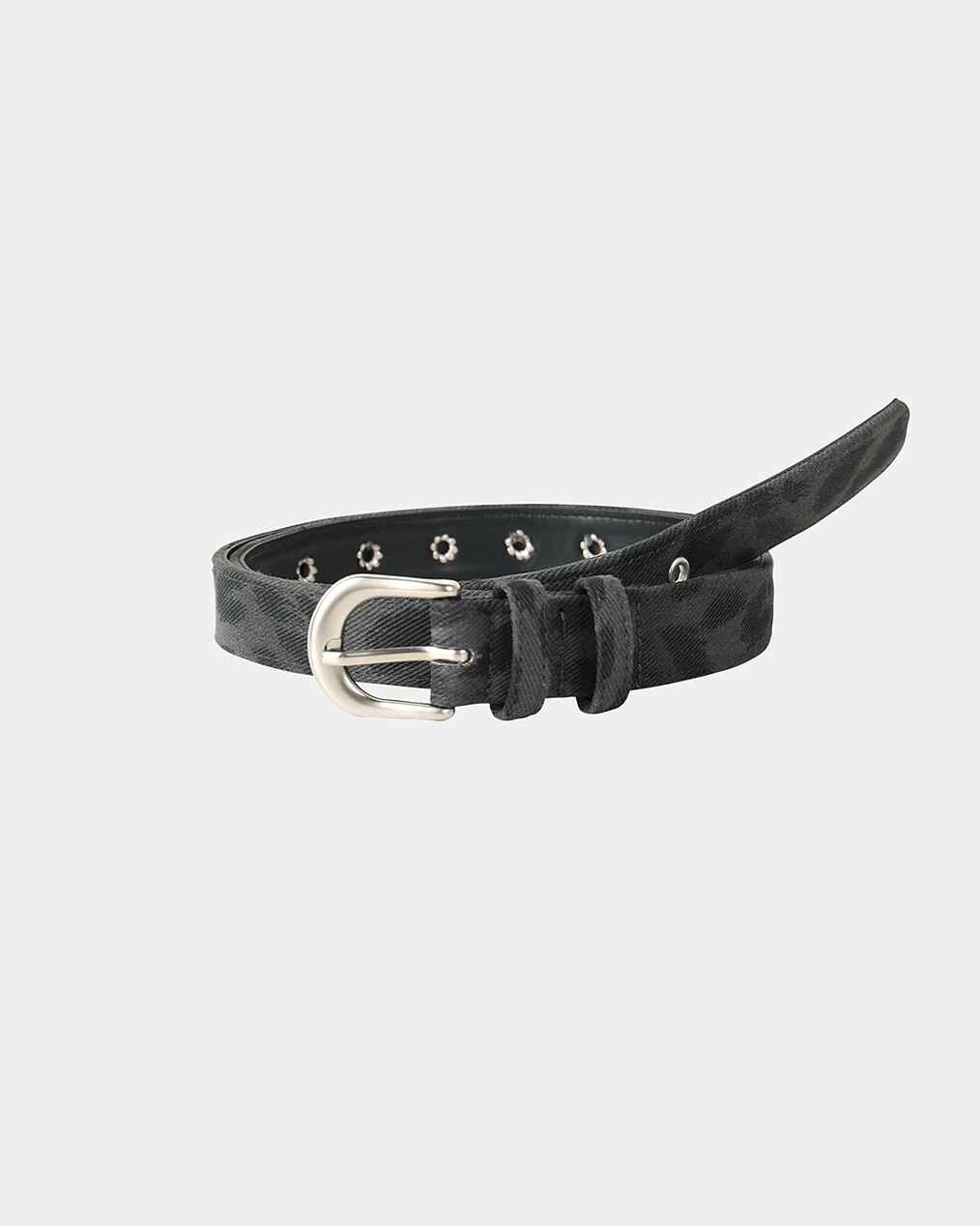 25mm 復古 豹紋 金屬孔洞 皮帶 / 3色 - WHATEVER STUDIO