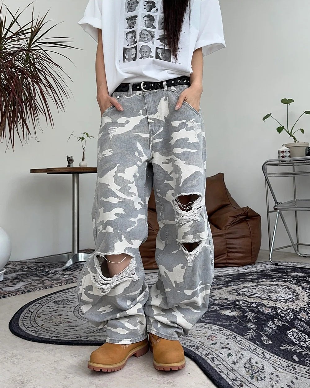 25mm 復古 豹紋 金屬孔洞 皮帶 / 3色 - WHATEVER STUDIO