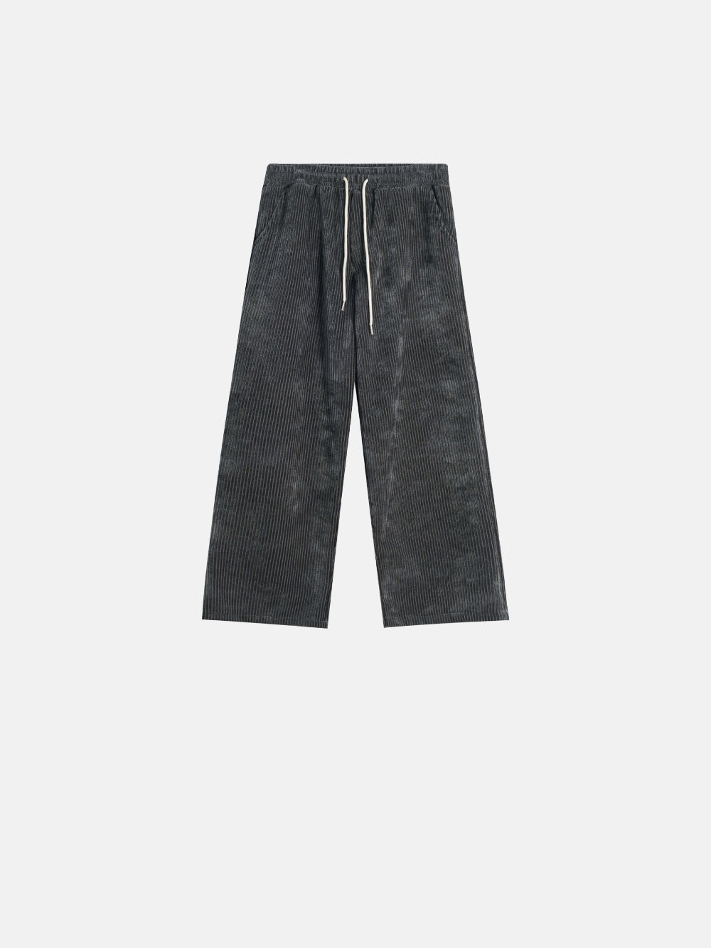 寬鬆 燈芯絨 褲腳抽繩 休閒 落地 長褲 / 4色