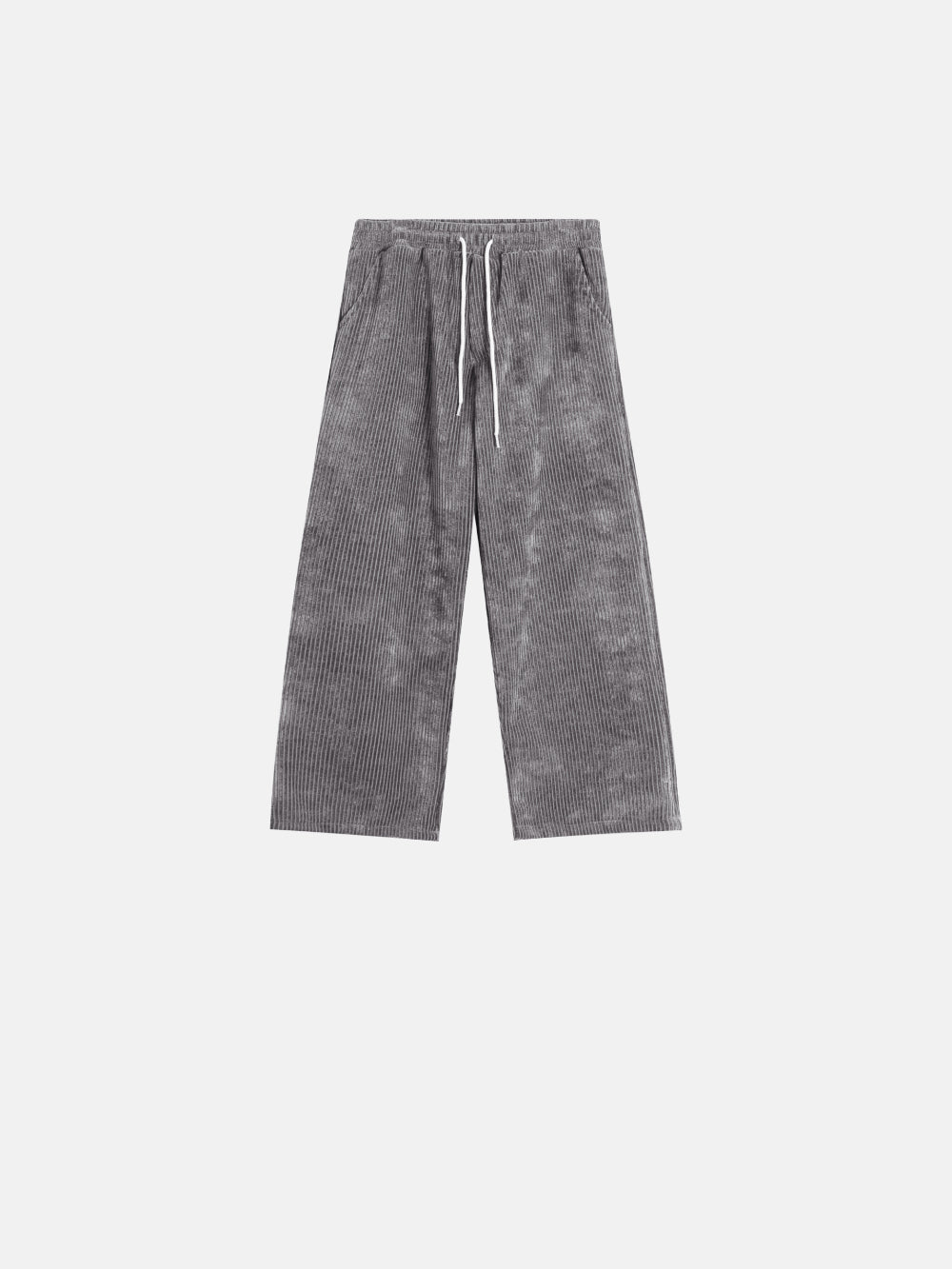 寬鬆 燈芯絨 褲腳抽繩 休閒 落地 長褲 / 4色