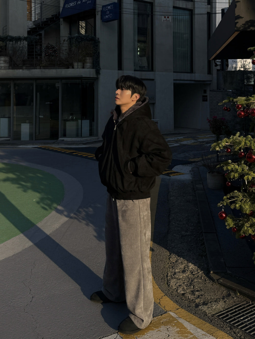 寬鬆 燈芯絨 褲腳抽繩 休閒 落地 長褲 / 4色