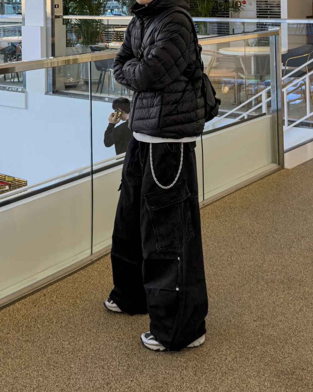 鉚釘 工裝 壓釦 分割剪裁 牛仔褲 / 2色