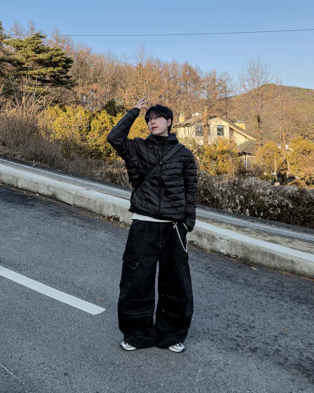 鉚釘 工裝 壓釦 分割剪裁 牛仔褲 / 2色