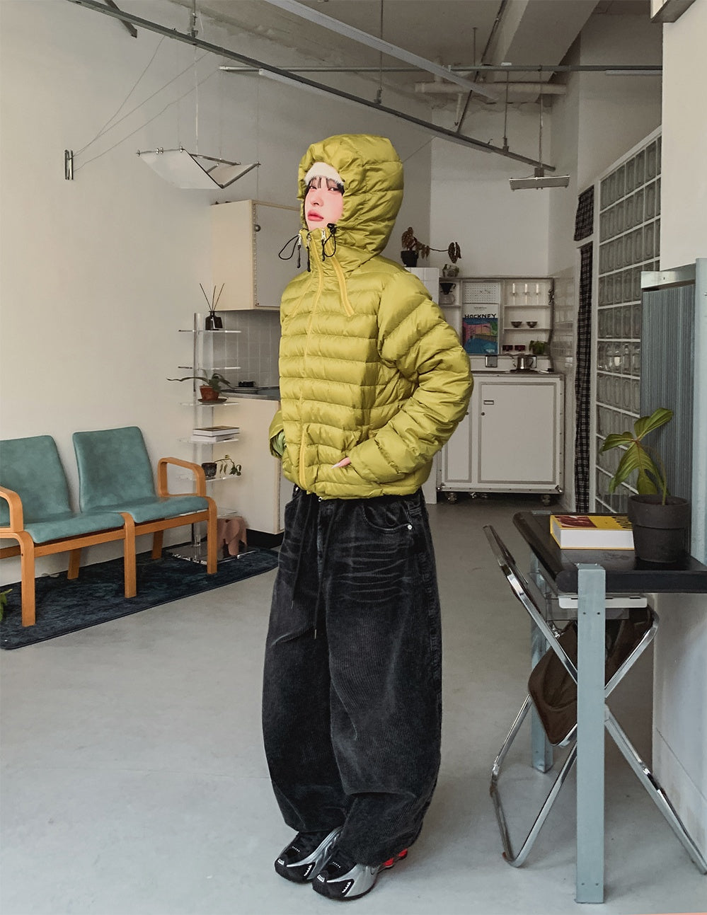 復古 水洗 燈芯絨 寬版 氣球 牛仔褲 / 4色