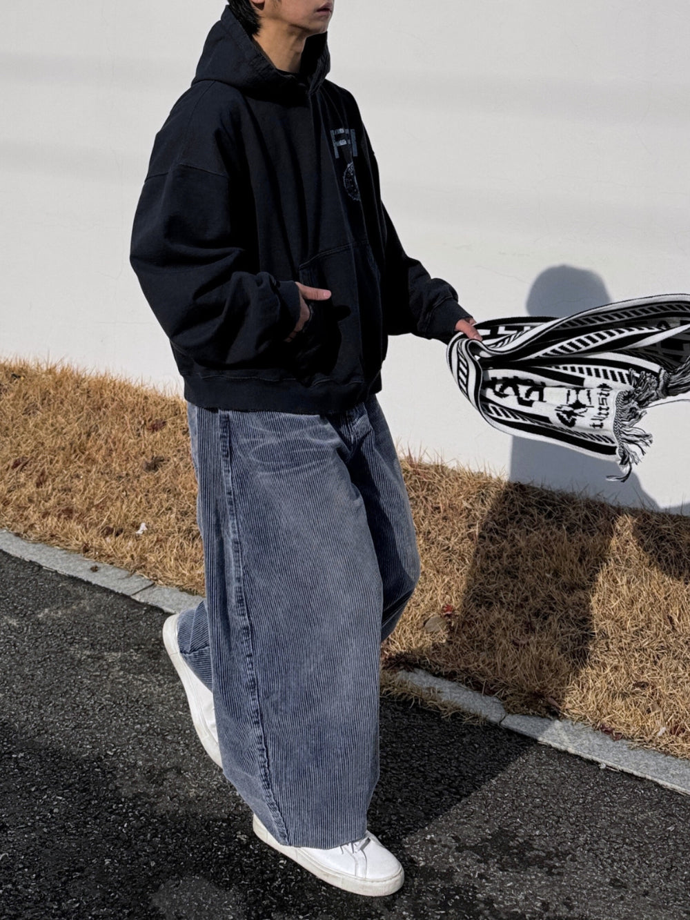 復古 水洗 燈芯絨 寬版 氣球 牛仔褲 / 4色