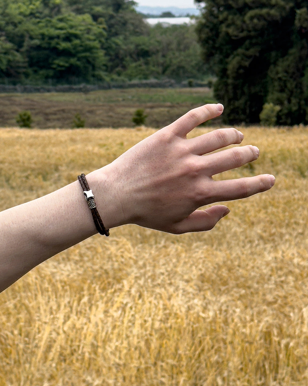 Braided Leather Loop Bracelet / 2色