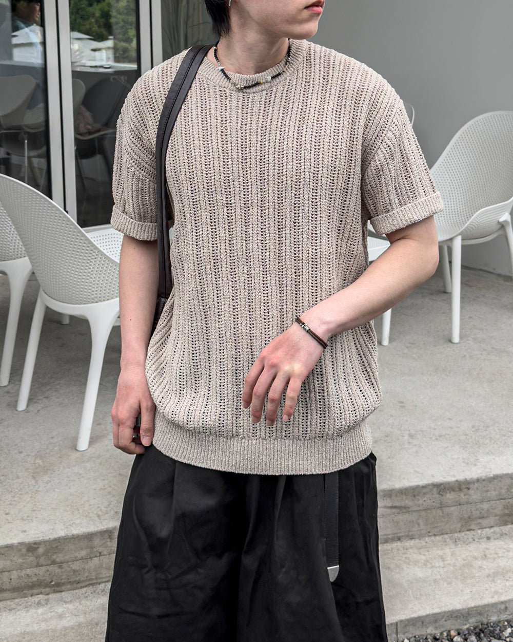 Braided Leather Loop Bracelet / 2色