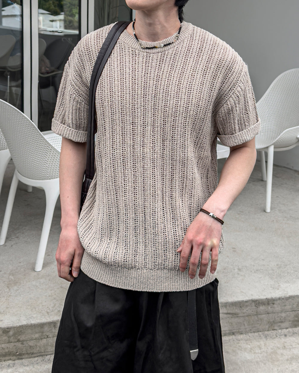 Braided Leather Loop Bracelet / 2色