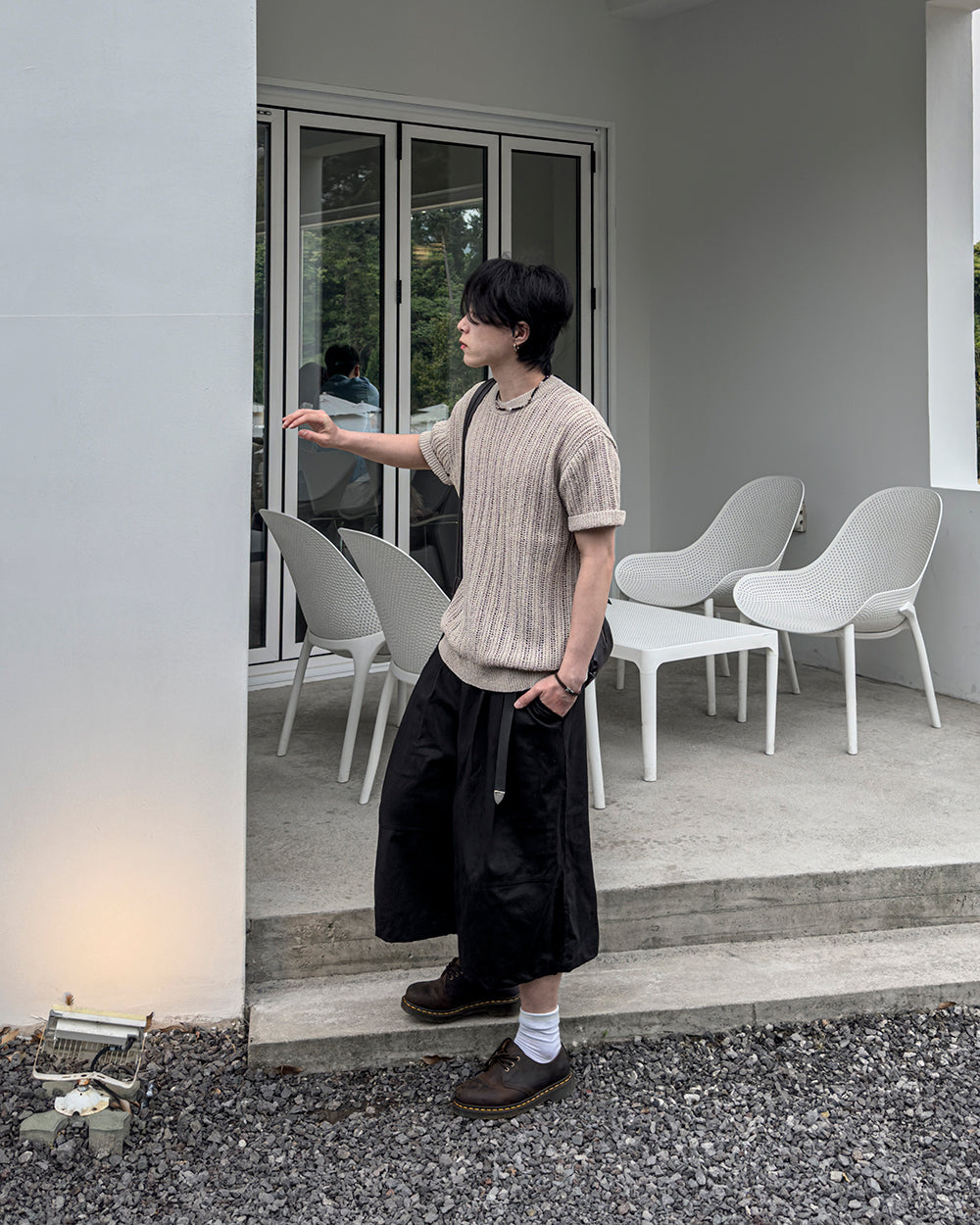 Braided Leather Loop Bracelet / 2色