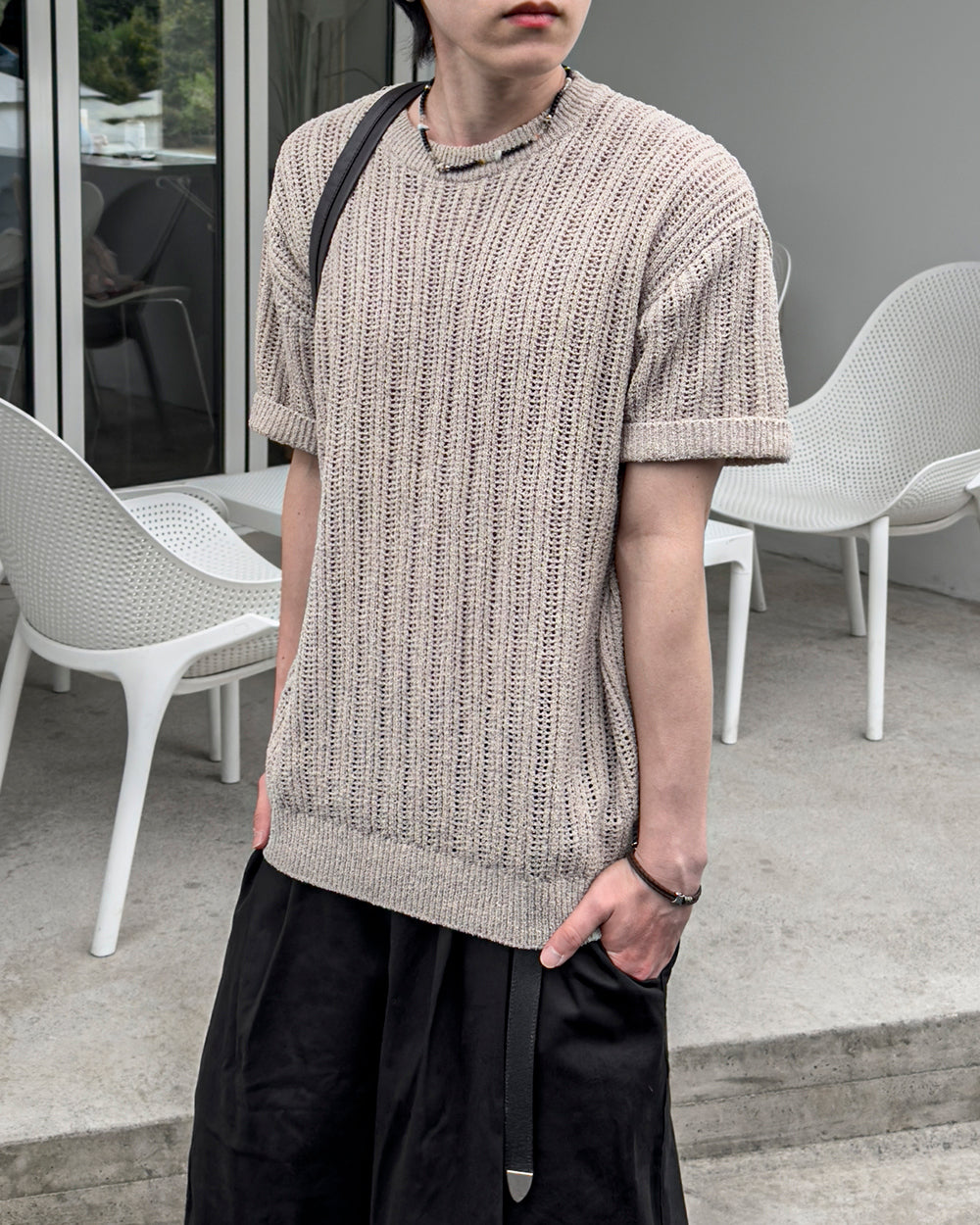 Braided Leather Loop Bracelet / 2色