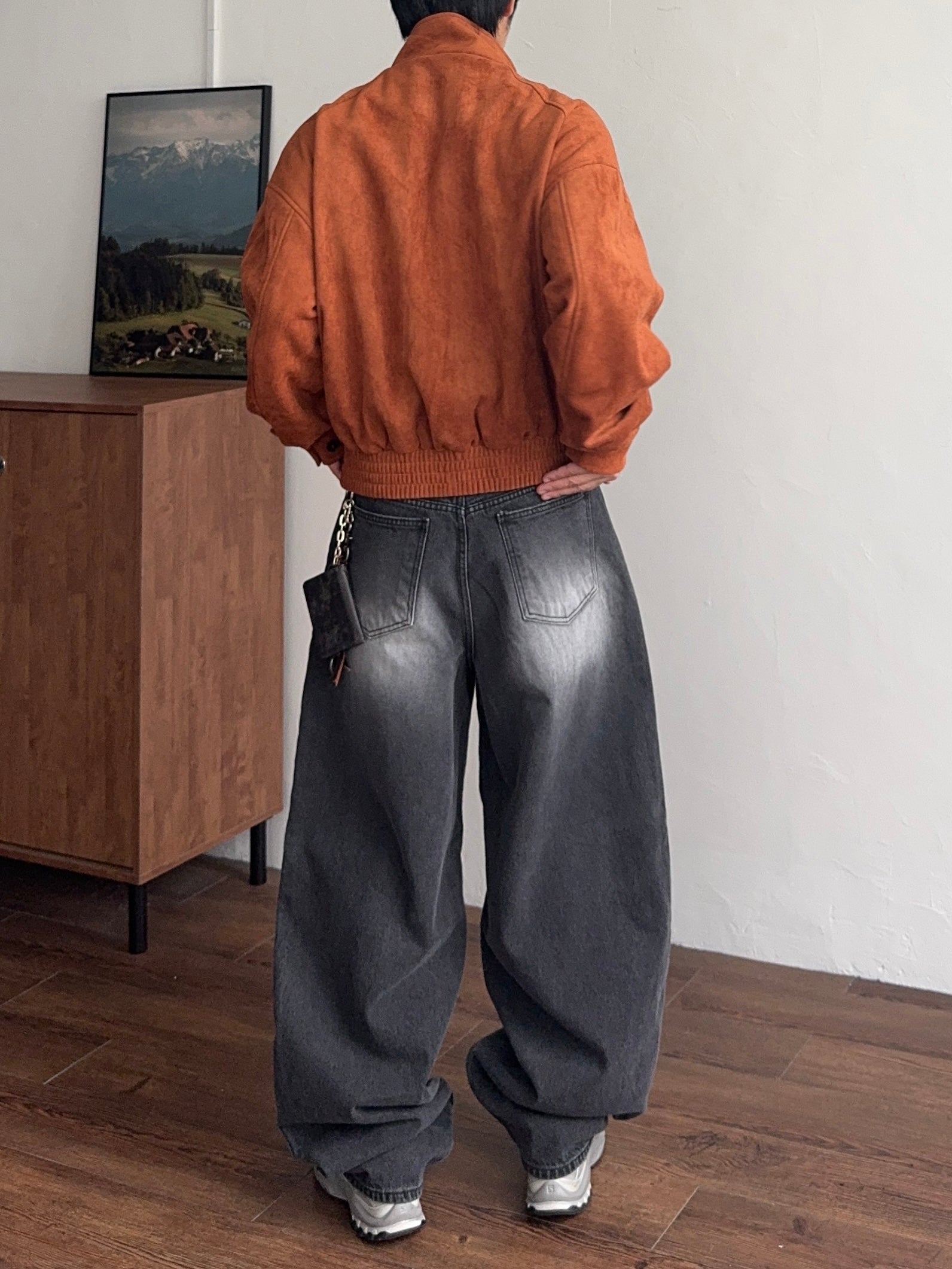 復古 水洗 寬版 氣球 牛仔褲 / 2色