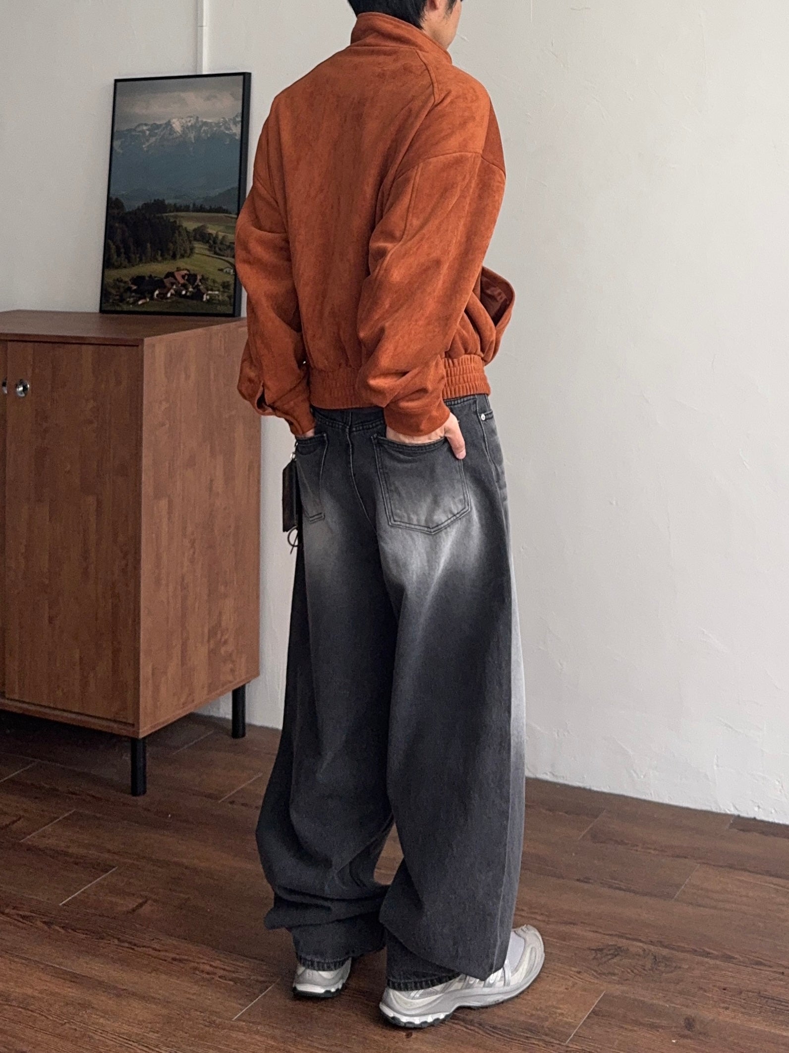 復古 水洗 寬版 氣球 牛仔褲 / 2色