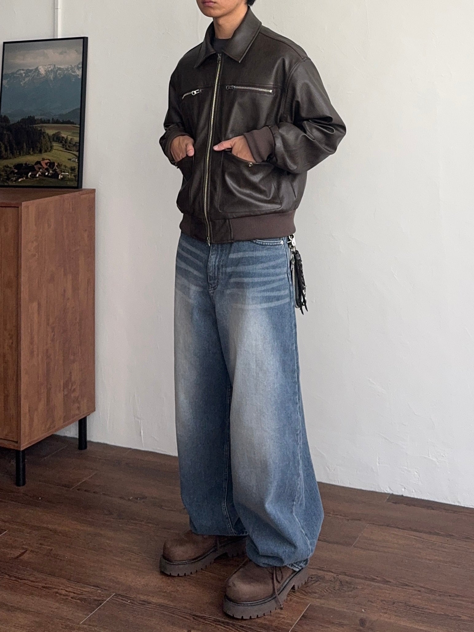 復古 水洗 寬版 氣球 牛仔褲 / 2色