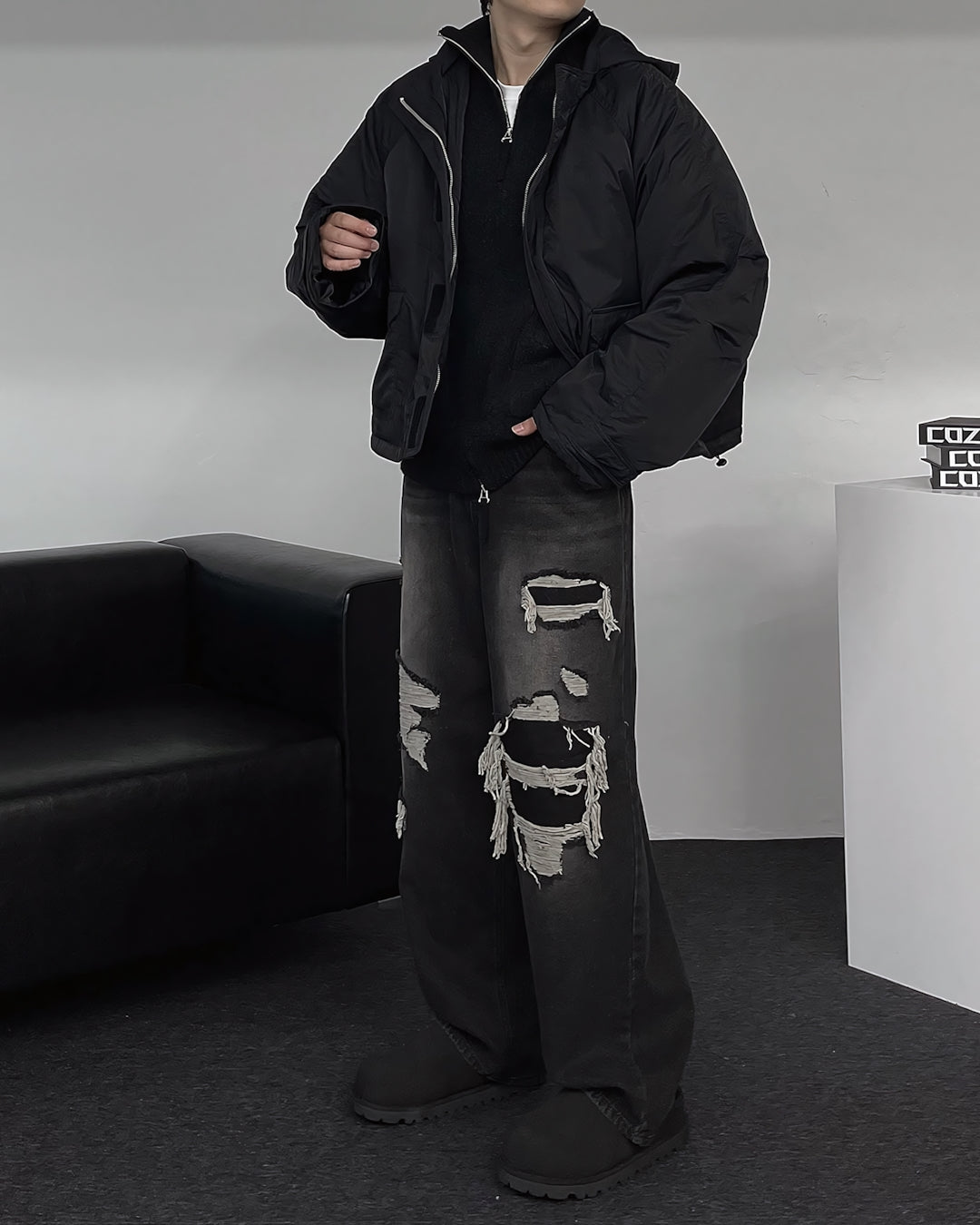 貝果 絨毛 麂皮 增高 穆勒鞋【 米／250 現貨 】