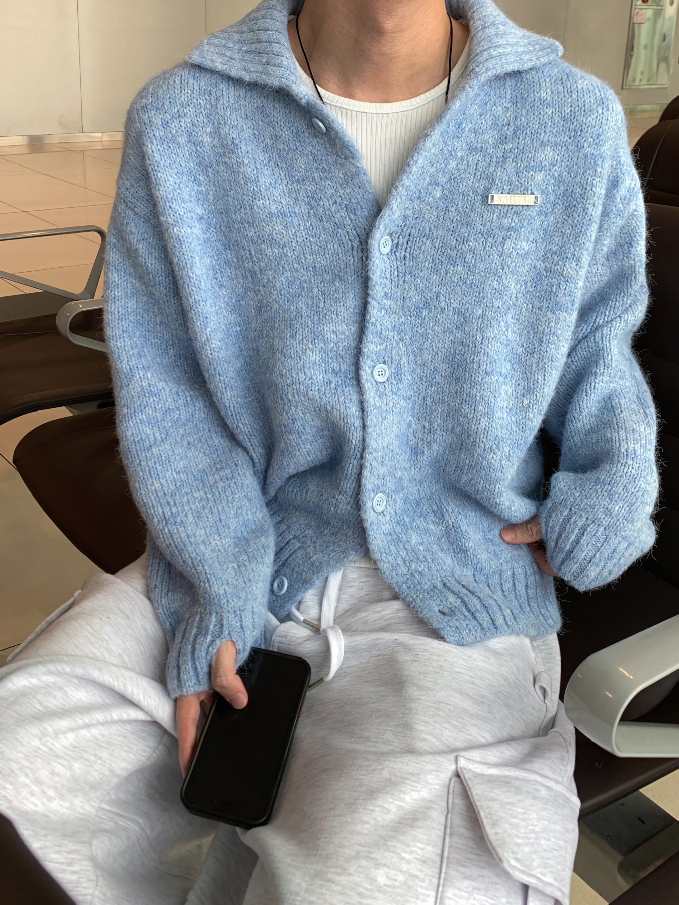 質感 男友風 羊毛混紡 針織 開襟衫 / 4色