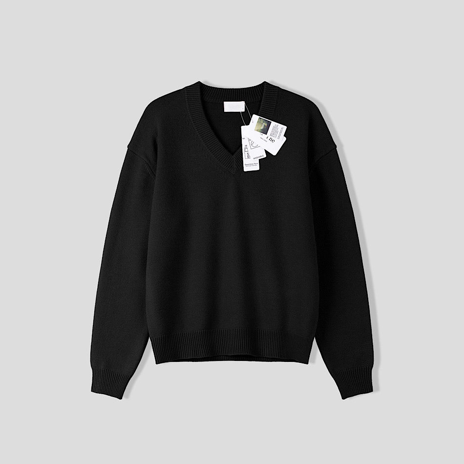 簡約 羅紋V領 莫代爾 針織衫 / 6色