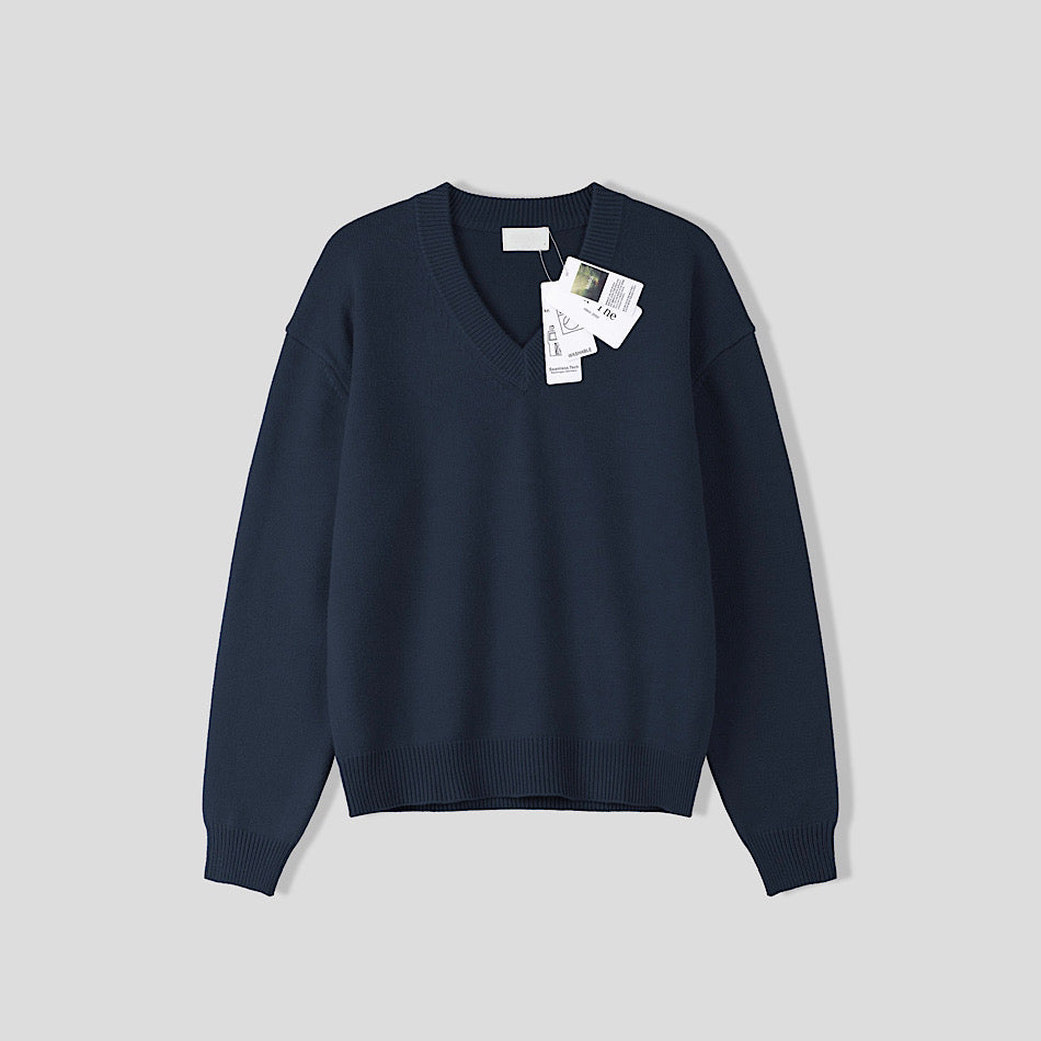 簡約 羅紋V領 莫代爾 針織衫 / 6色