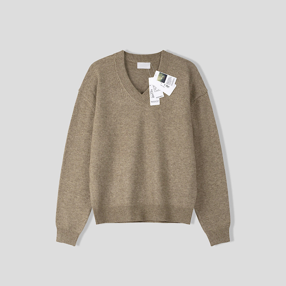 簡約 羅紋V領 莫代爾 針織衫 / 6色