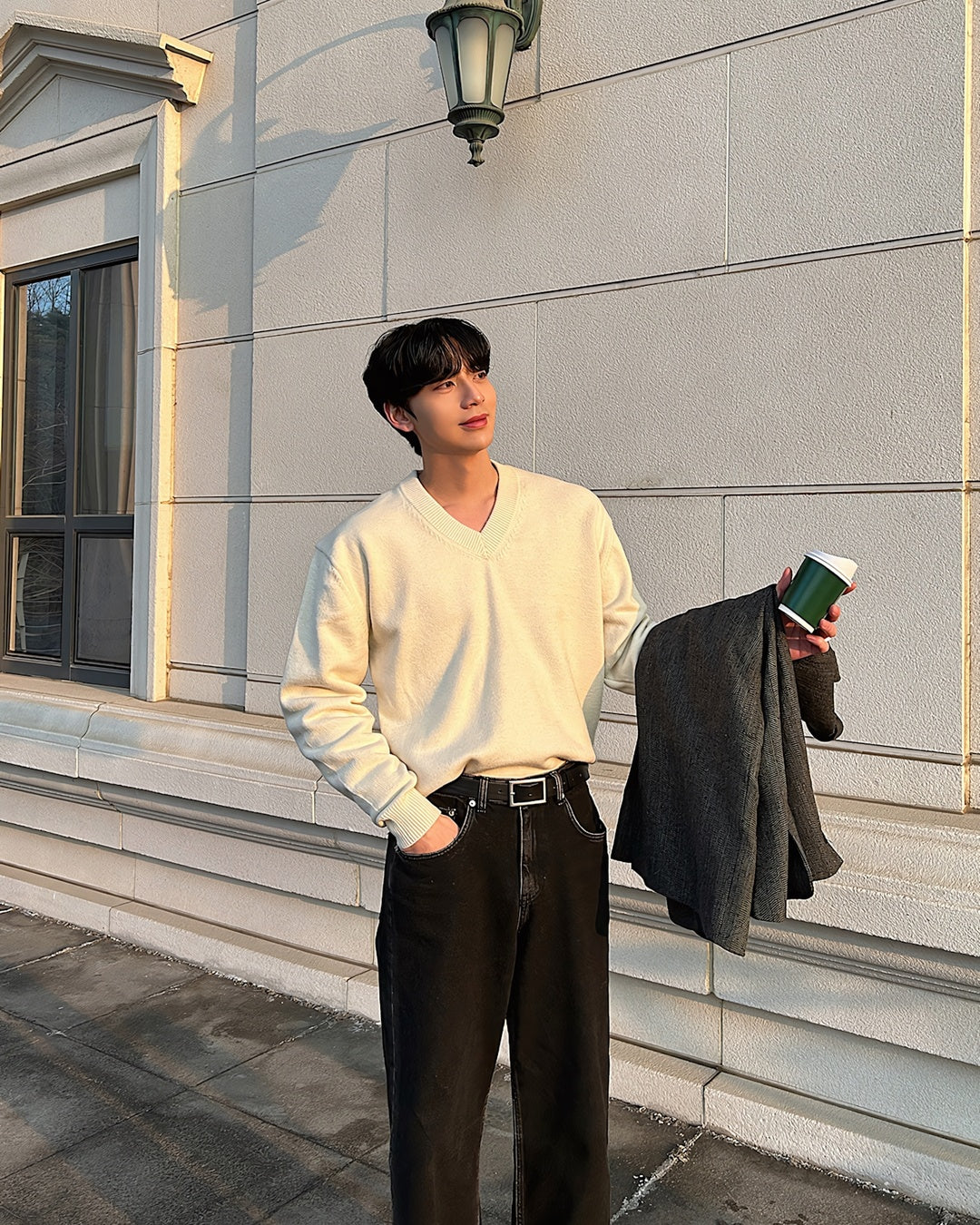 簡約 羅紋V領 莫代爾 針織衫 / 6色