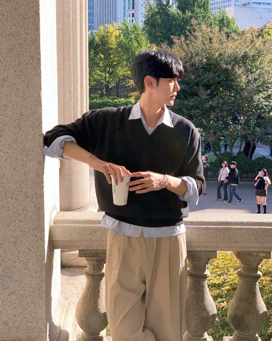 簡約 羅紋V領 莫代爾 針織衫 / 6色