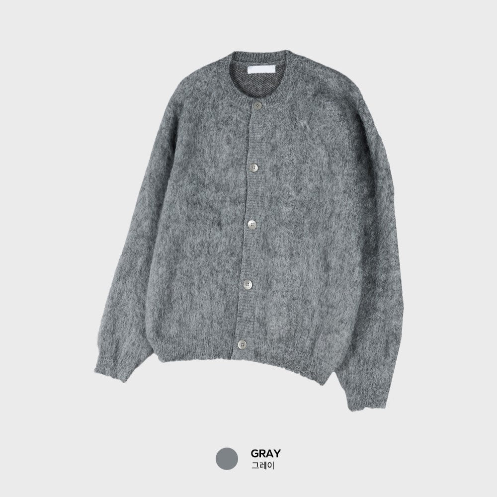 重磅 馬海毛 貝殼釦 疊穿 短版 針織 開襟衫 / 5色