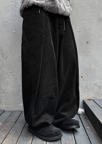 燈芯絨 半鬆緊 氣球 長褲 / 3色