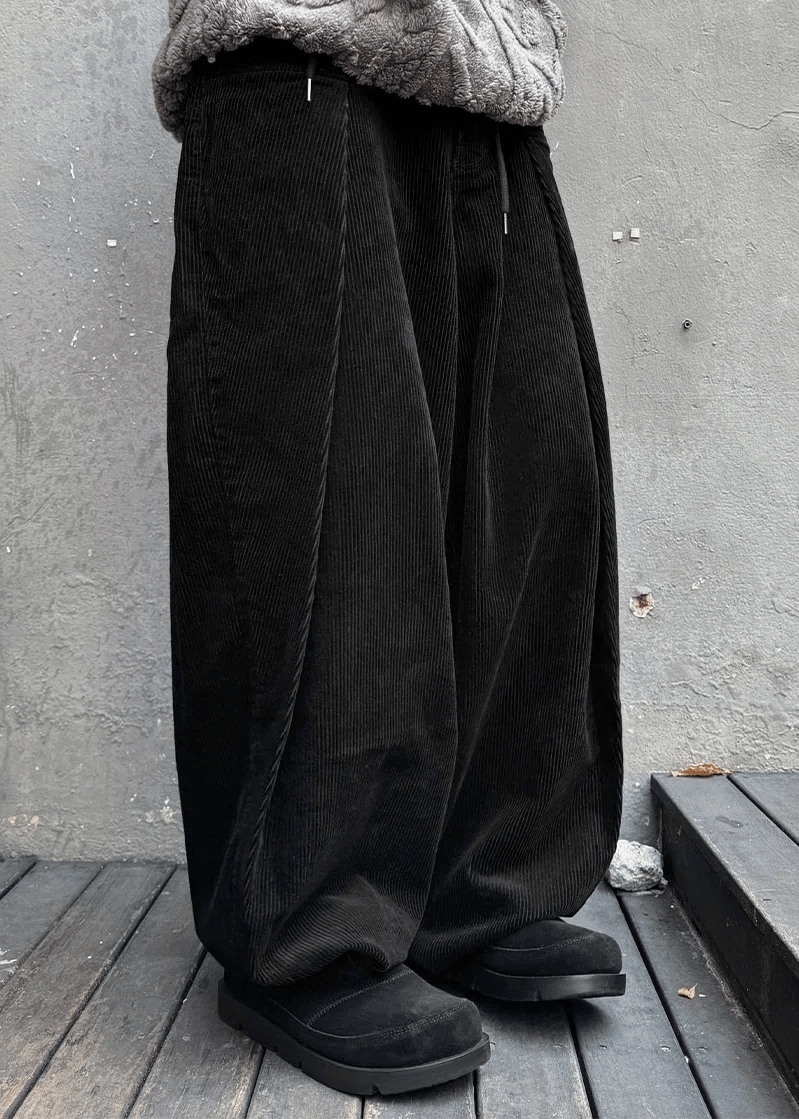 燈芯絨 半鬆緊 氣球 長褲 / 3色