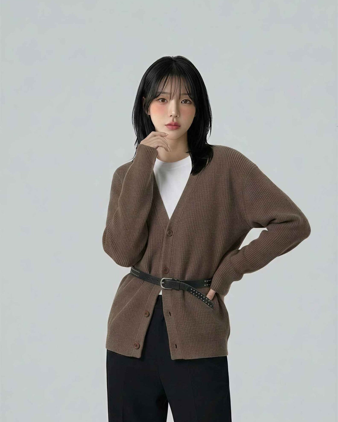 簡約 V領 短版 針織 開襟衫 / 11色