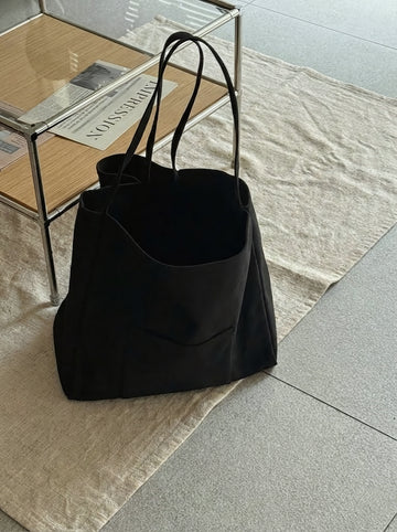 極簡 大容量 棉質 托特 肩背包