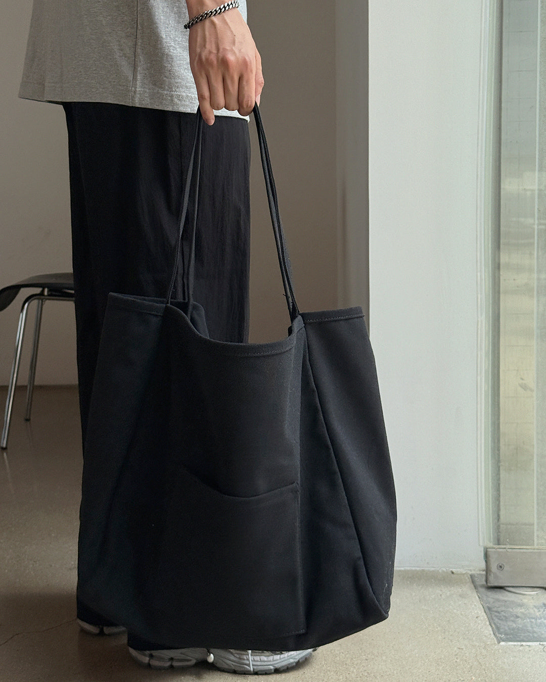 極簡 大容量 棉質 托特 肩背包