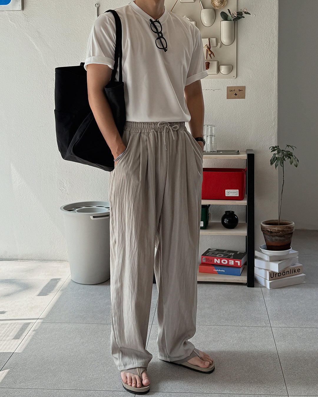 極簡 大容量 棉質 托特 肩背包