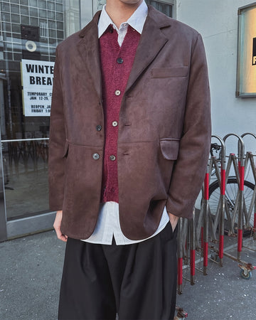 復古 麂皮 三釦 西裝外套 / 2色