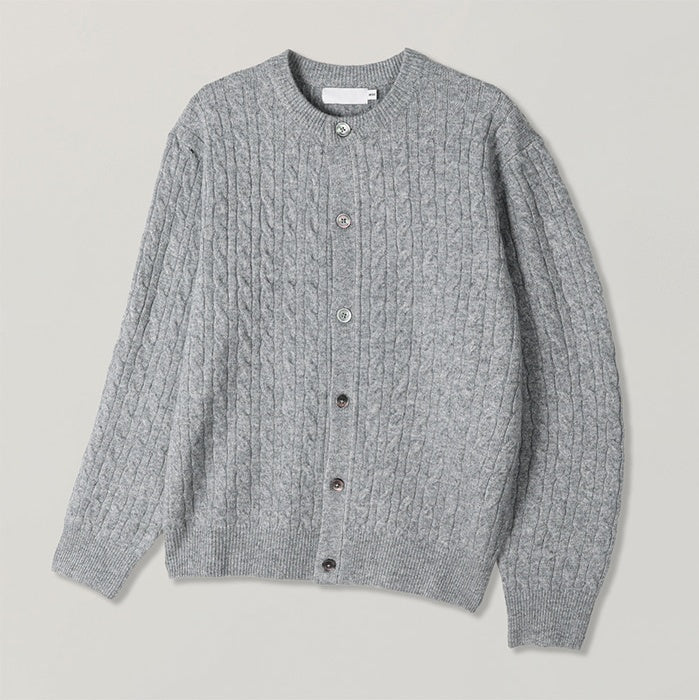 經典 層次 麻花 針織 圓領 開襟衫 / 7色