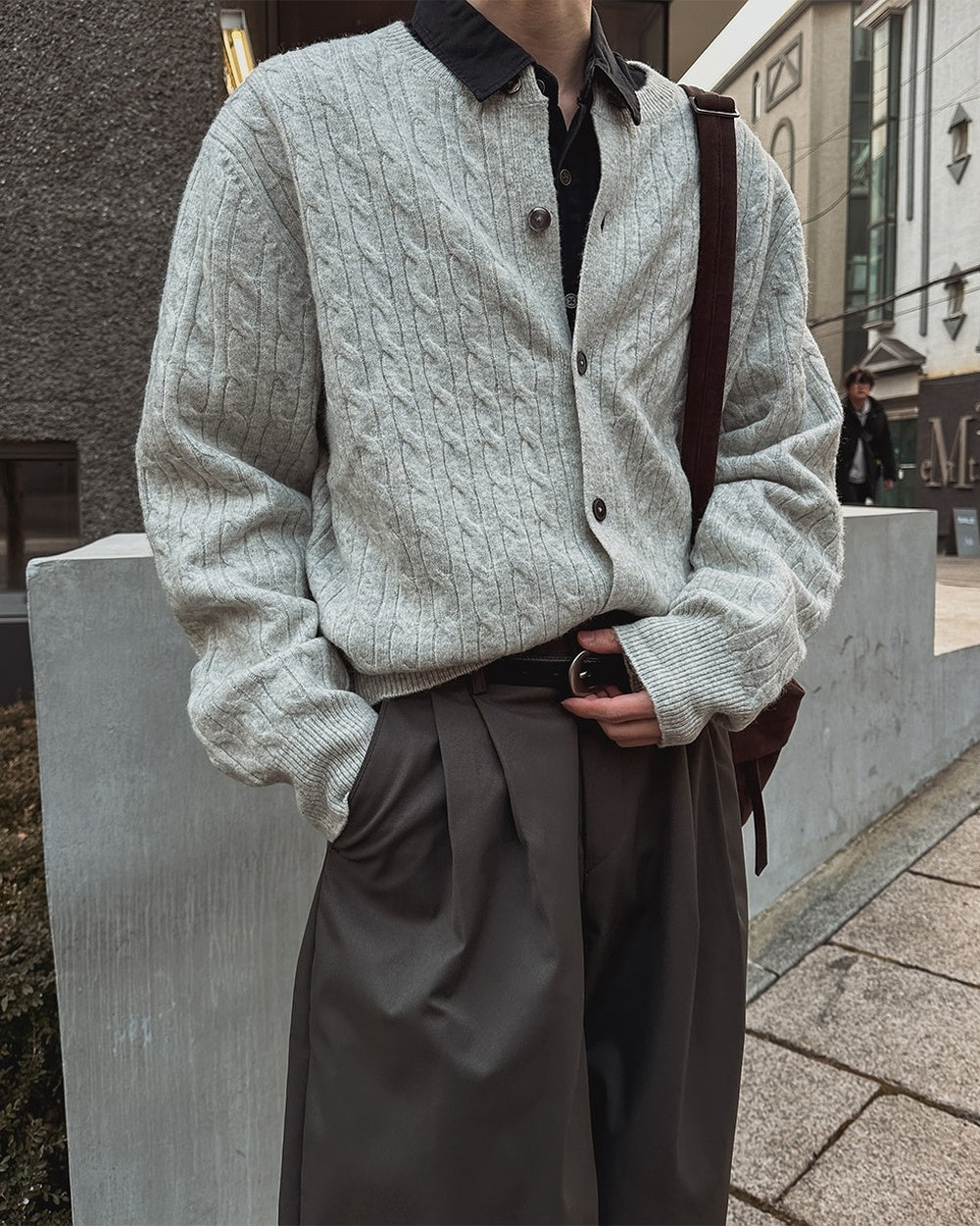 經典 層次 麻花 針織 圓領 開襟衫 / 7色