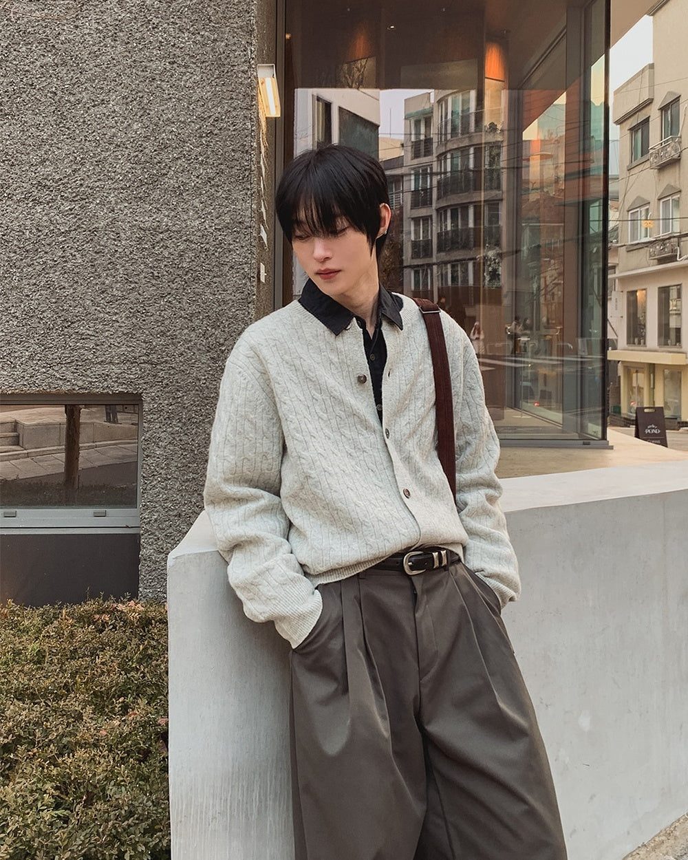 經典 層次 麻花 針織 圓領 開襟衫 / 7色