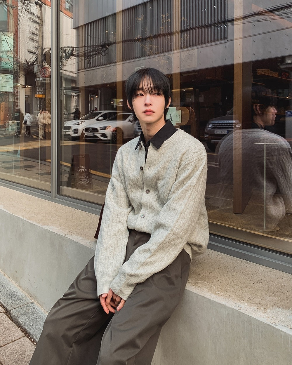 經典 層次 麻花 針織 圓領 開襟衫 / 7色