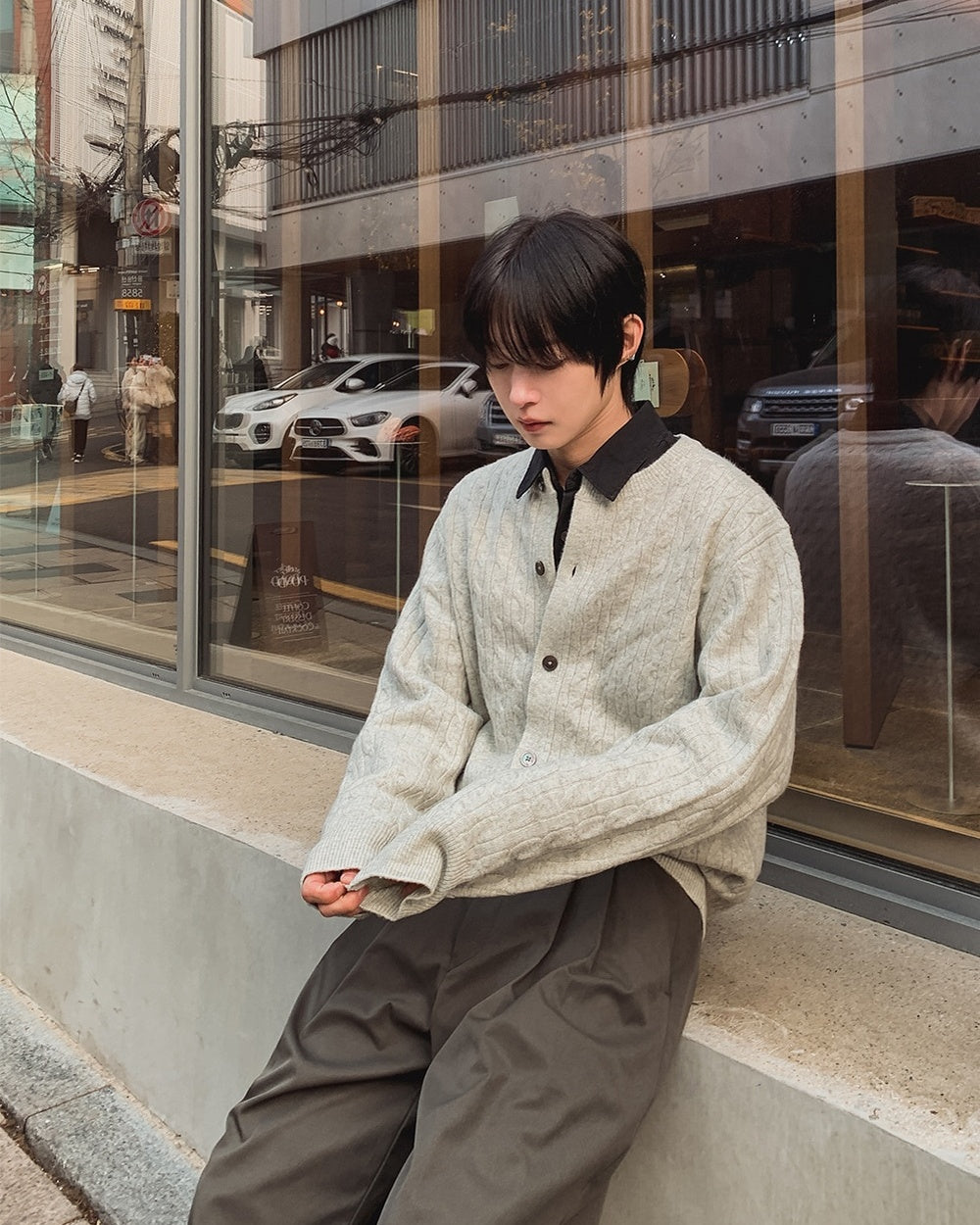 經典 層次 麻花 針織 圓領 開襟衫 / 7色