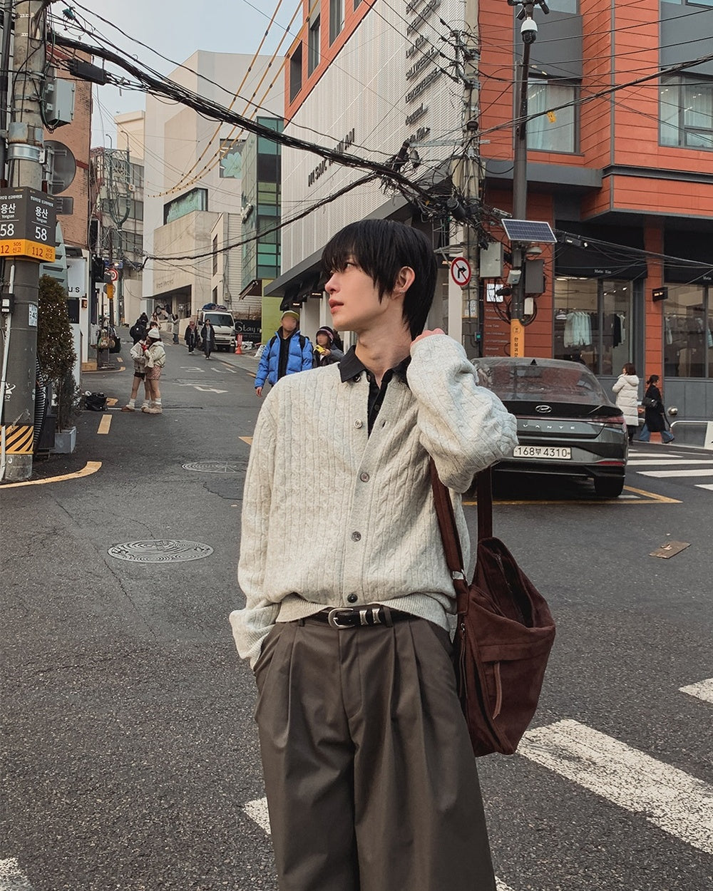 經典 層次 麻花 針織 圓領 開襟衫 / 7色