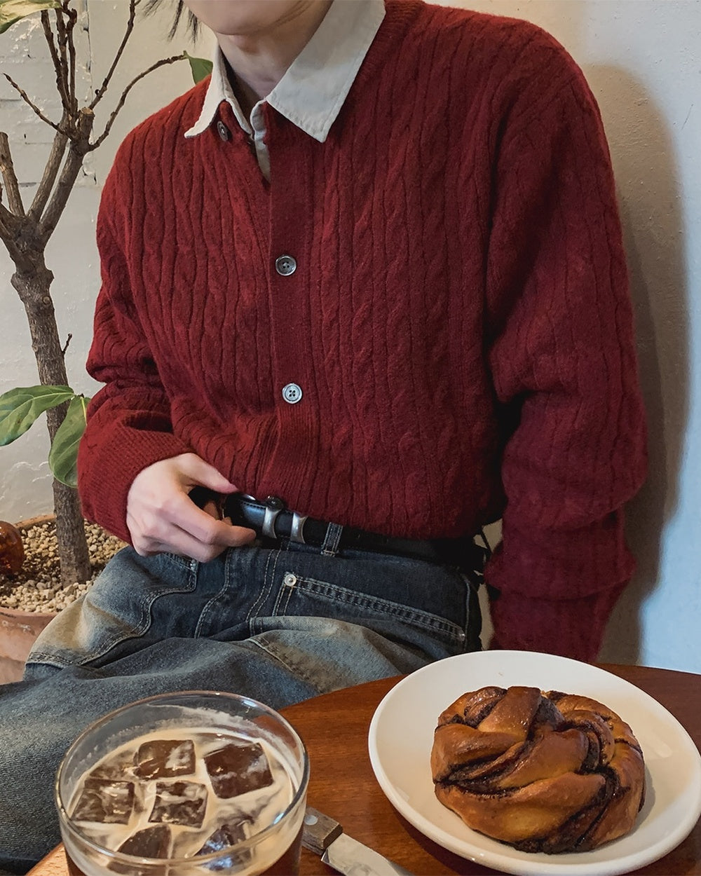 經典 層次 麻花 針織 圓領 開襟衫 / 7色