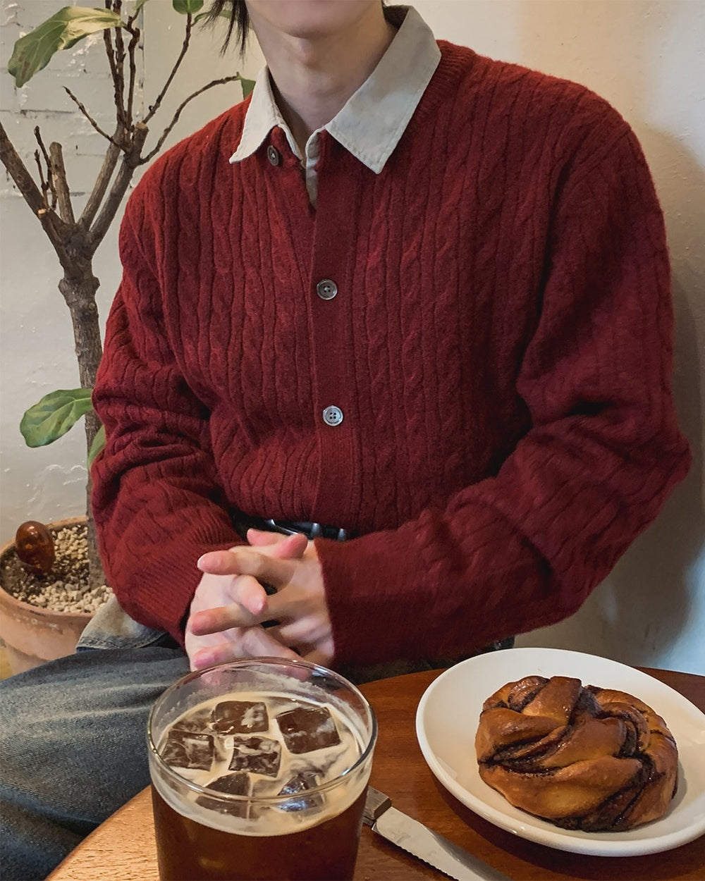 經典 層次 麻花 針織 圓領 開襟衫 / 7色