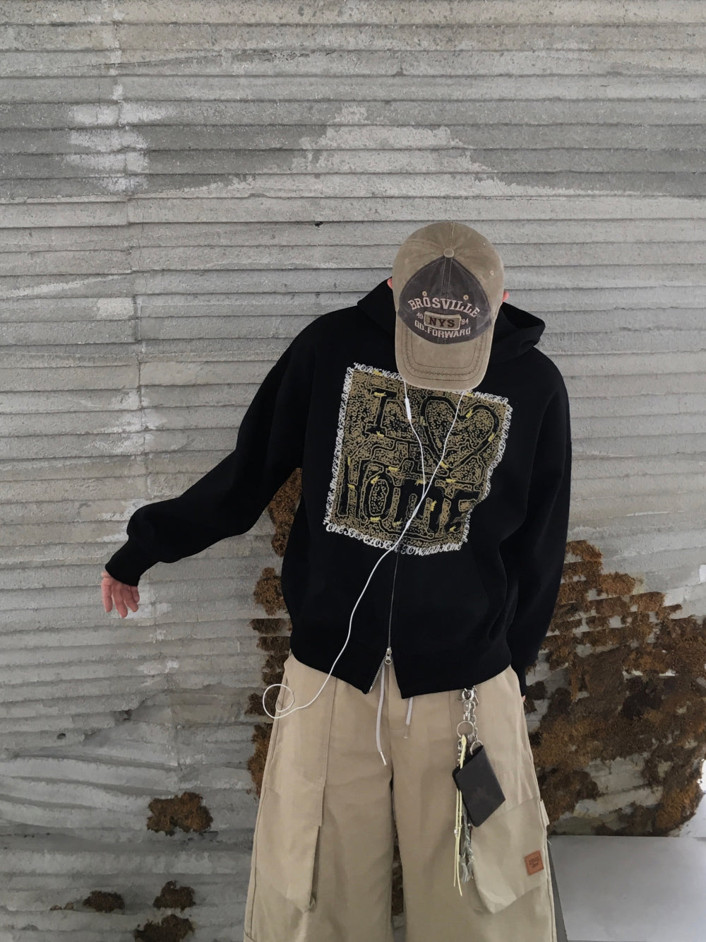 I ❤ Home 短寬 圖騰 印章 連帽外套 / 2色