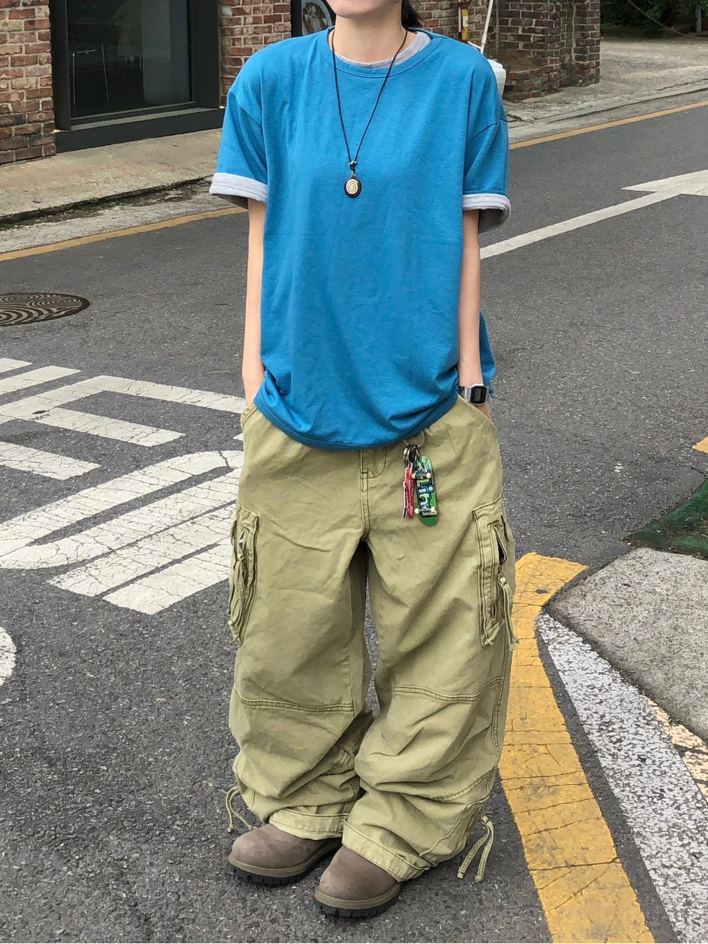 疊穿 素色 寬鬆 薄款 落肩 短T / 10色