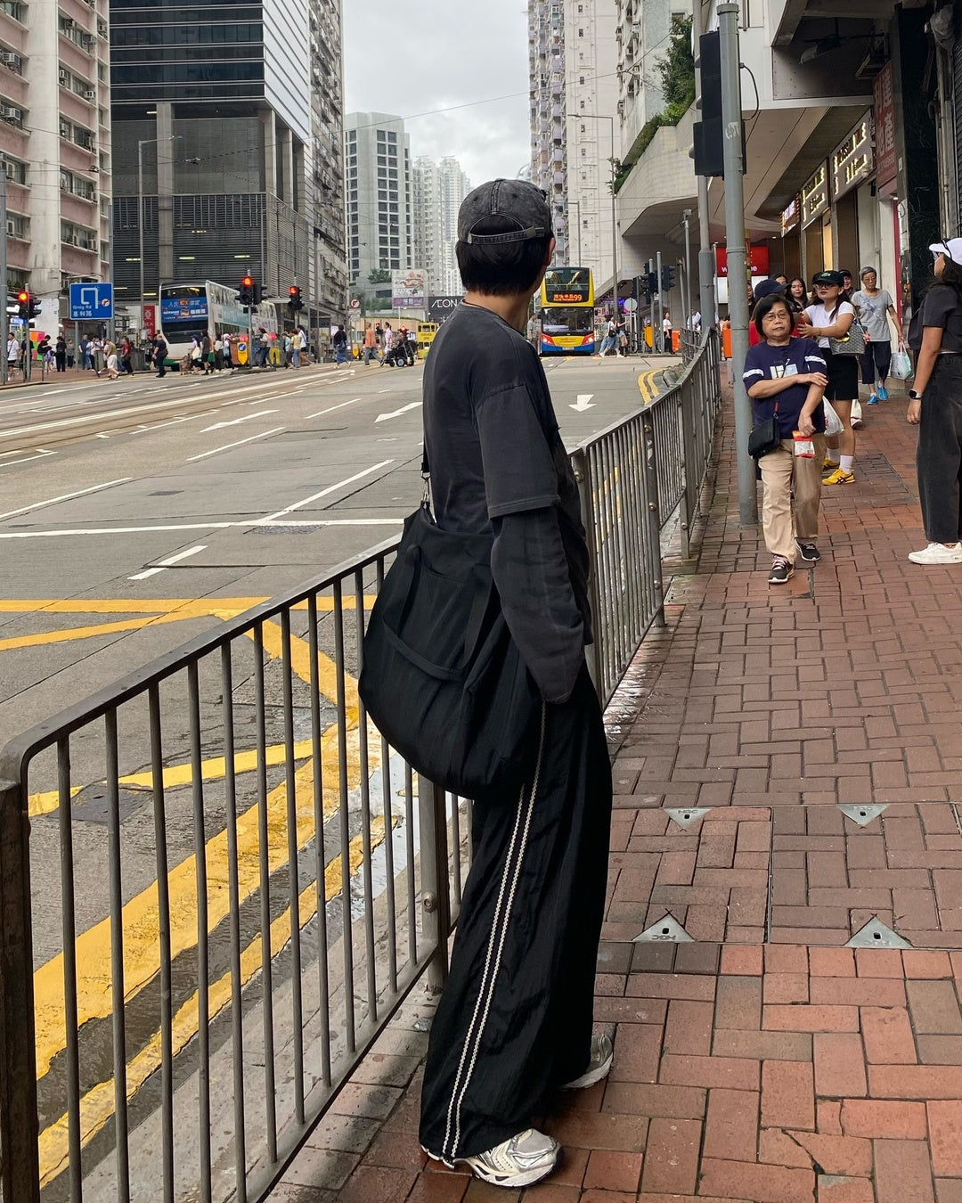 民族風 褶襉 抽繩 尼龍 運動 長褲 / 3色