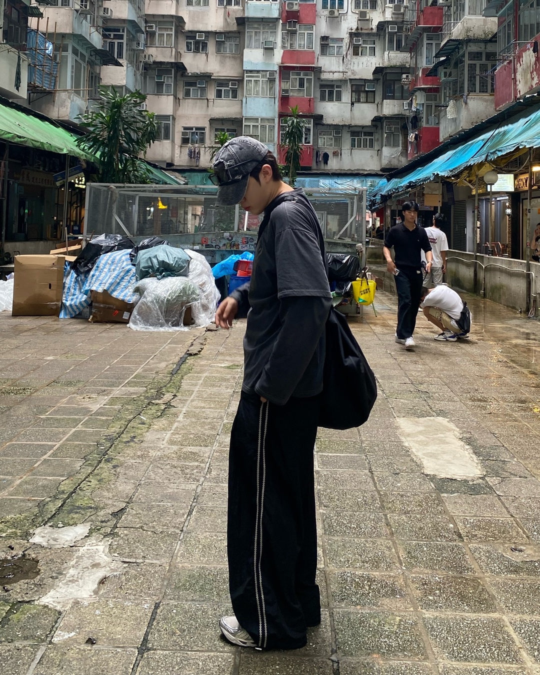 民族風 褶襉 抽繩 尼龍 運動 長褲 / 3色