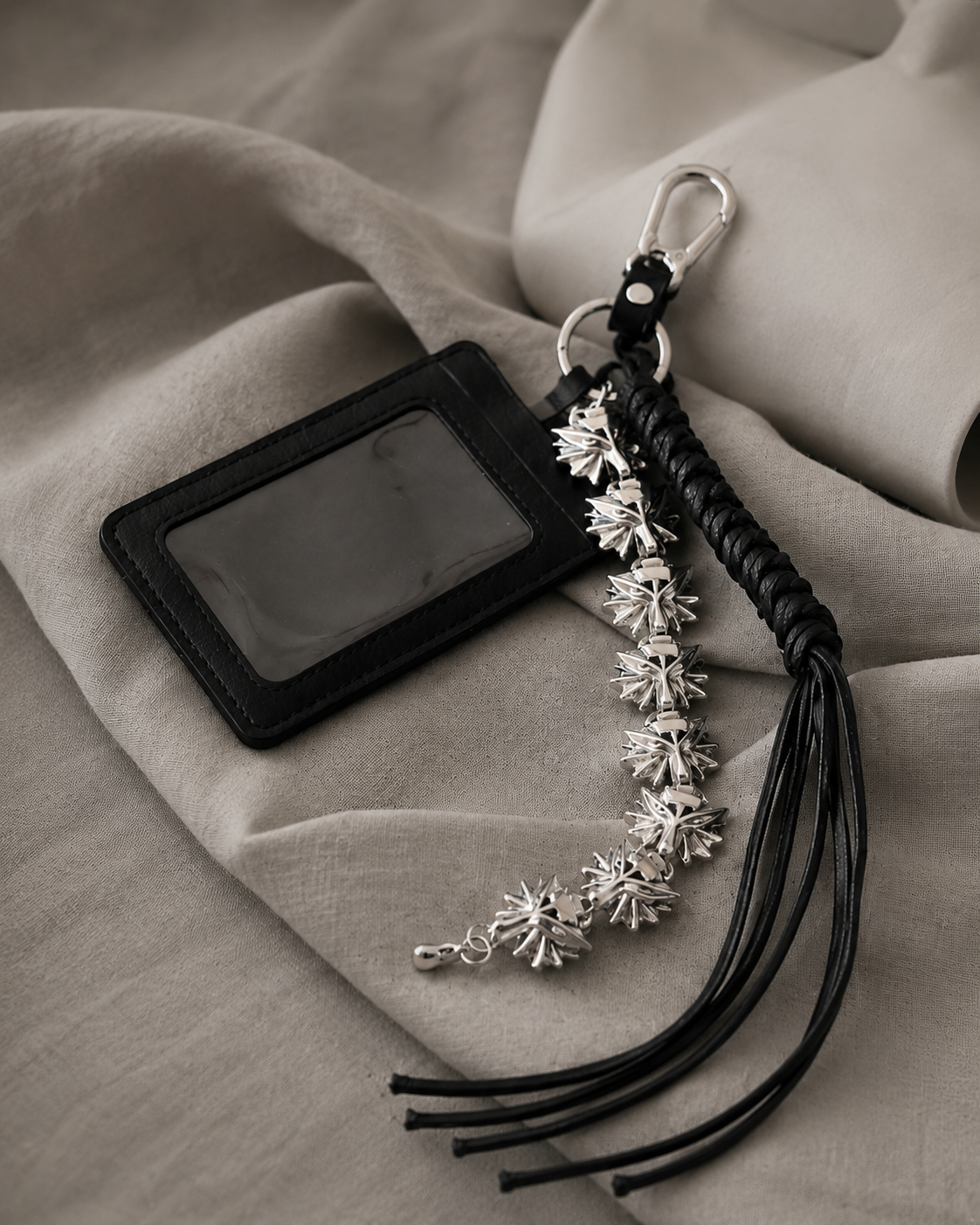 花鏈流蘇 皮革 鑰匙圈 卡套  / 2色