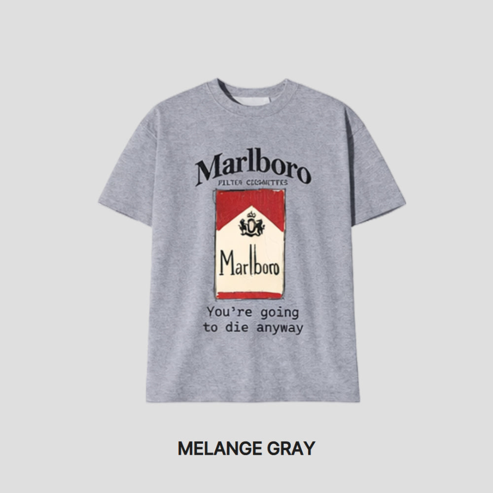 Marlboro 印花 短版 純棉 短袖 T恤 / 4色